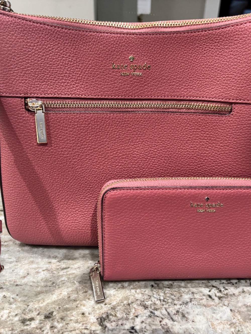 Kate Spade Crossbody Pomegranate Handbag with matching Large Continental Wallet